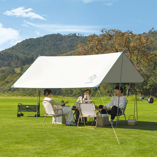 【出行好物丨大迈户外露营天幕】内涂银胶阻挡日晒，撑杆稳固耐用，露营更放心，防泼水材质，雨天也能从容应对，快速调节扣搭建更轻松，配备收纳包，折叠收纳很便利，轻松享受露营好时光 商品图2