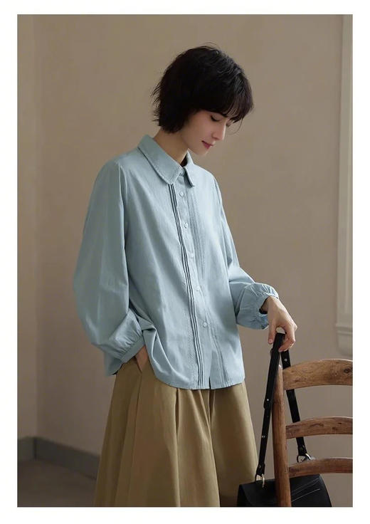 裁缝学苑AQ441日系娃娃领长袖衬衫纸样女装叠穿内搭衬衣上衣样板 商品图4