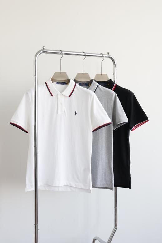 R.L 拼色镶边 纯棉珠地网棉 翻领短袖POLO衫 TX412 商品图3
