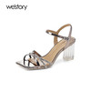 Westory2025年夏季高跟烫钻凉鞋露趾凉鞋宴会鞋S25BG62311 商品缩略图2