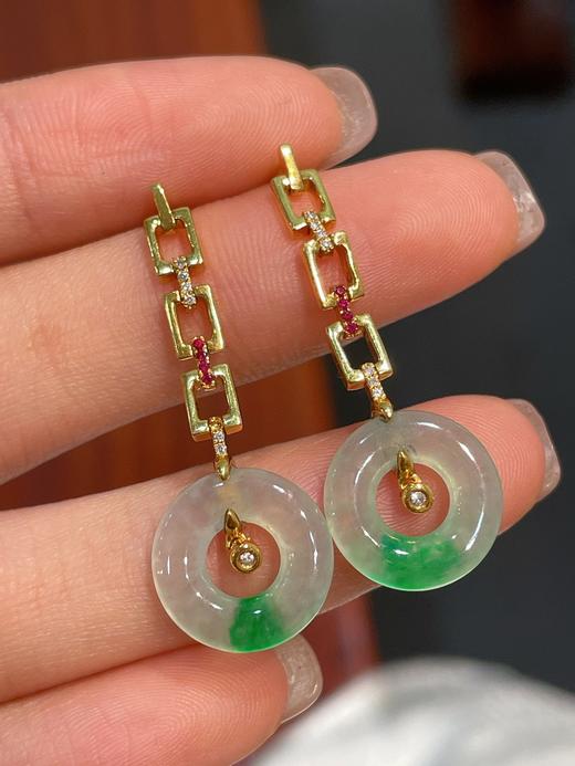 扣子翡翠耳坠 商品图2