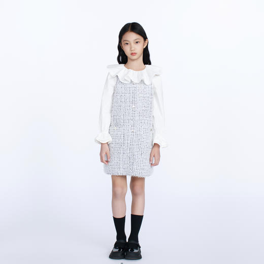 鹿谧 黑白格纹背心裙 商品图1