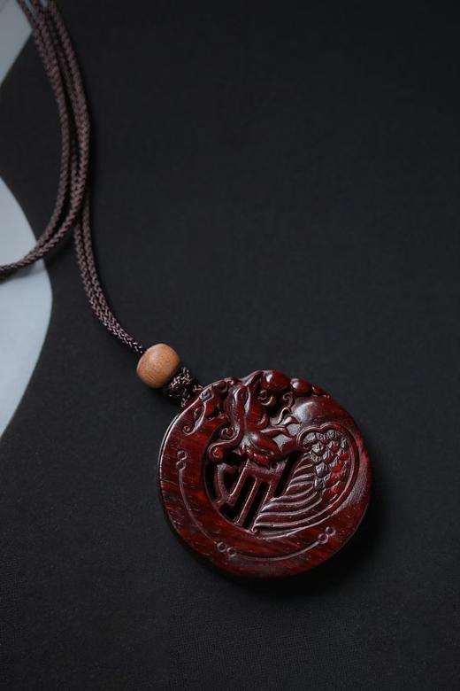 小叶紫檀龙凤吊坠之凤牌 商品图0