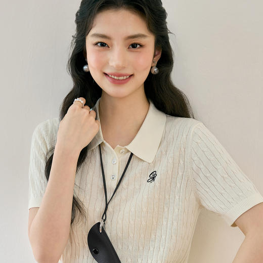 【严选】【绞花俱乐部】诗凡黎兰精天丝绞花针织25夏新款女7G3331851 商品图0