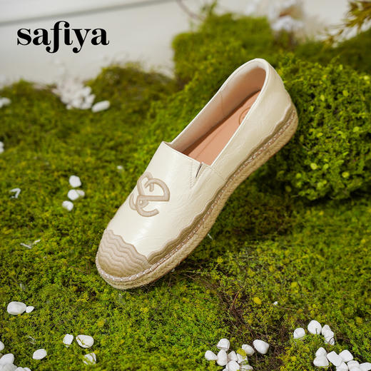预售10天发|Safiya/索菲娅春新款编织复古百搭厚底懒人休闲渔夫鞋SFD1112235 商品图7