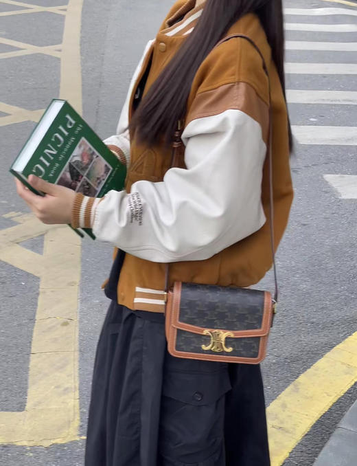 Celine 金扣 棕老花 凯旋门 teen 斜挎包 商品图2