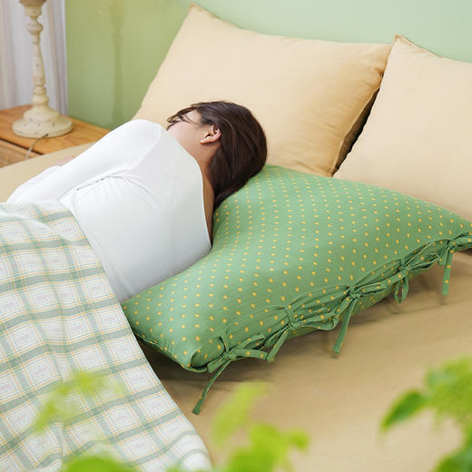 瑞士十字纹系列侧睡U型枕护颈椎助睡眠荞麦壳皮成人睡觉家用U型抱枕可拆洗 商品图3