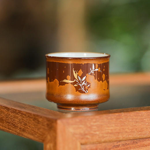 木首釉金银彩系列茶器，银鹤献瑞&潇湘竹影 商品图4