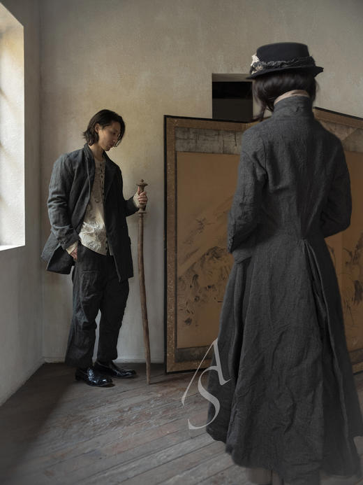 Paul Harnden 男士深灰绿贝德福德斜纹羊毛lancashire腰带裤 商品图5