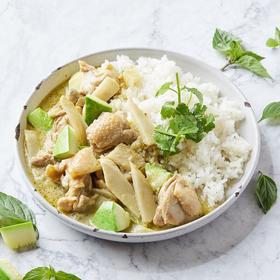 泰式绿咖喱鸡肉饭 Thai Green Chicken Curry with Rice
