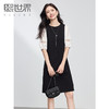 【专属特价】熙世界法式镂空泡泡袖假两件拼接黑色连衣裙女小个子2025夏季新款 商品缩略图0
