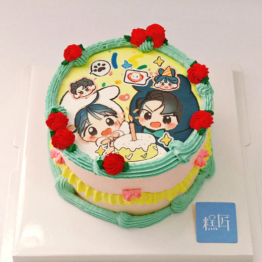 博君一肖糯米纸复古裱花蛋糕 商品图6