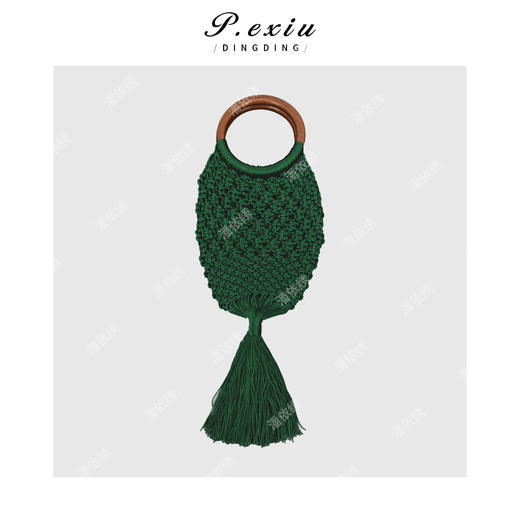 PanYiXiu/潘依绣小众设计款度假感编织流苏手提包 BL5663 商品图0