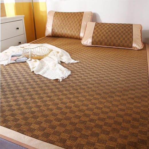 【艾草香味&深山古藤！边睡边养生】夏季双面加厚艾草冰丝古藤席夏天学生宿舍单双人驱蚊刺绣凉席。ry 商品图6