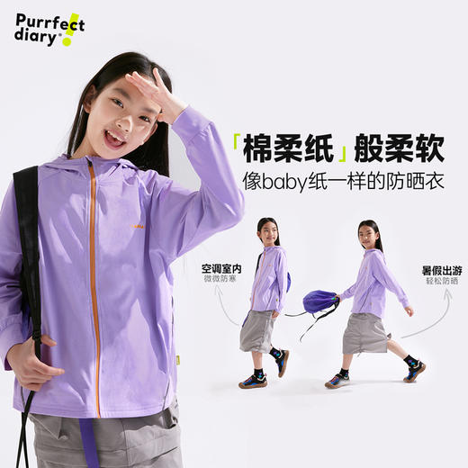 【110-160cm】咕噜日记【速干】儿童连帽防晒外套男女童休闲轻薄款上衣透气PCWT2514 商品图1