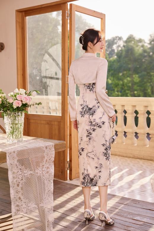 Le Malene 新中式印花吊带裙盘扣罩衫套装 19873 商品图5
