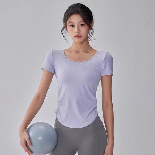 【限时秒】YOGACODE【火树银花系列】瑜伽服短袖T恤女网纱拼接透气运动上衣DWY115119 商品图1