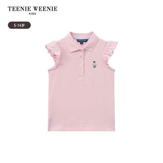 TeenieWeenie Kids小熊童装春夏女童可爱蕾丝飞袖Polo衫TKHA256345N 商品图4