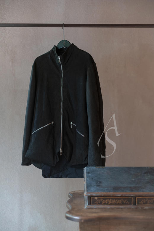 Paul Harnden  男士橄榄绿/黑色羊皮jerkin 商品图11