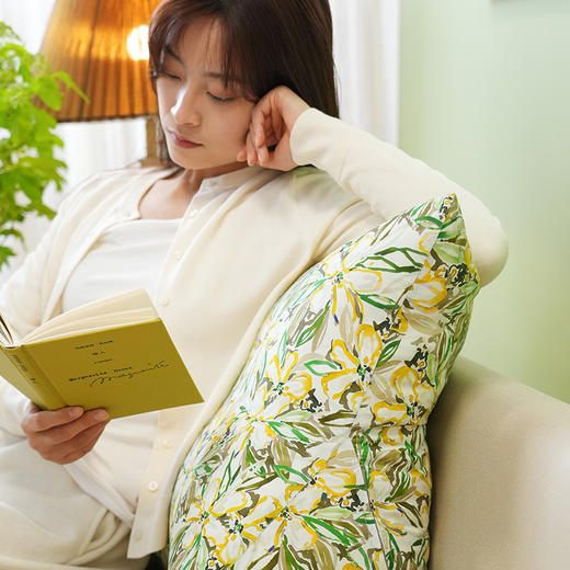 水彩玉兰系列沙发腰靠靠垫沙发飘窗软包靠背榻榻米高级感腰靠垫卧室可拆洗 商品图3