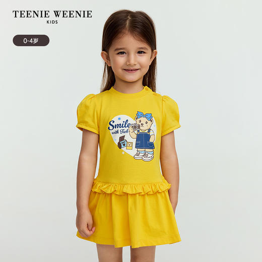 TeenieWeenie Kids小熊童装女宝宝泡泡袖短袖印花连衣裙T0OM256367I 商品图8