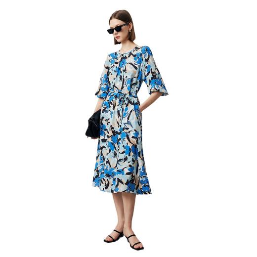 丁摩 印花单层双绉100%桑蚕丝裙MH-022-07 商品图4