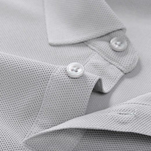 罗蒙六角珠短袖polo衫夏季男女款休闲t恤纯色凉感polo衫男短袖 商品图8