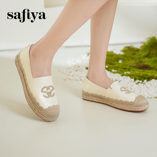预售10天发|Safiya/索菲娅春新款编织复古百搭厚底懒人休闲渔夫鞋SFD1112235 商品图0