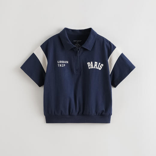 马克珍妮男童美式学院休闲polo衫 儿童短袖T恤上衣夏装新款550577 商品图1