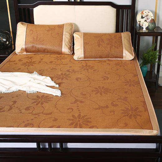 【艾草香味&深山古藤！边睡边养生】夏季双面加厚艾草冰丝古藤席夏天学生宿舍单双人驱蚊刺绣凉席。ry 商品图4