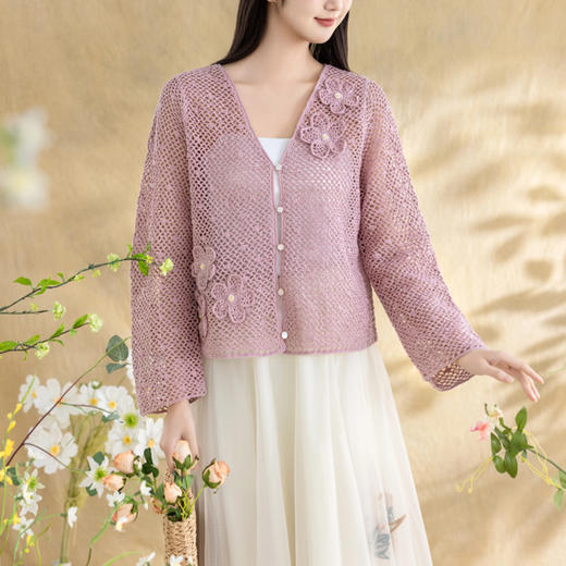 苏苏姐家细雨开衫手工DIY钩针蕾丝线毛线团自制材料包 商品图2