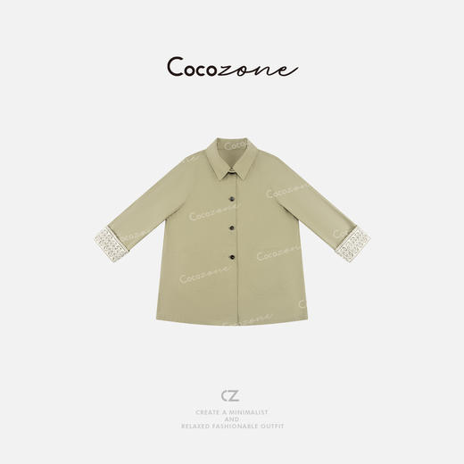 COCO ZONE 刘一一2025设计感蕾丝拼接花边袖中长款外套CD2A0643 商品图0