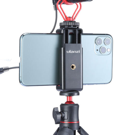 Ulanzi优篮子ST-07一字热靴防滑手机夹外接三脚架云台摄影拍照vlog直播冷靴接口可拓展补光灯麦克风夹子配件 商品图4