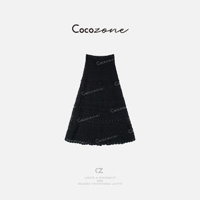 COCO ZONE 刘一一 100棉设计感镂空显瘦A字半身裙ACD1A0183