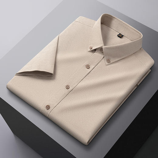 【含莱赛尔】罗蒙男士莱赛尔夏季短袖休闲衬衫透气百搭日常通勤男衬衫 商品图3