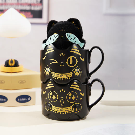 大英博物馆 巴斯特系列 萌猫异形叠叠马克杯  招财喵  wink喵 商品图2