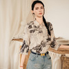 谜底花色衬衫七分袖女2025夏季新款复古风合体百搭衬衣256MC6220 商品缩略图1