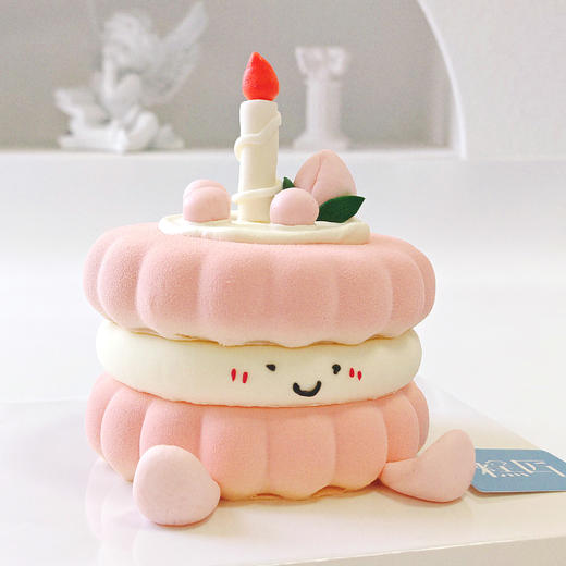粉色烛台桃子Emoji圆形蛋糕 商品图5