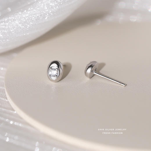 【小银豆】s999纯银闪钻耳饰【YXS-E5329】 商品图3