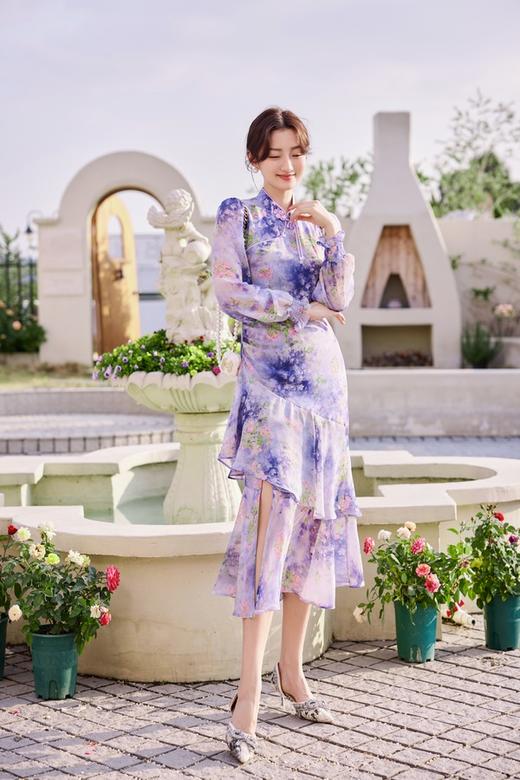 Le Malene 露肩盘扣修身鱼尾连衣裙 19908 商品图3