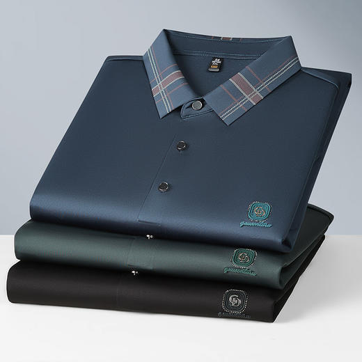 【桑蚕丝】【冰丝】【DWN】大依优型大码男装短袖POLO衫T恤加肥加大宽松休闲冰丝打底夏季胖子男士上衣 商品图2