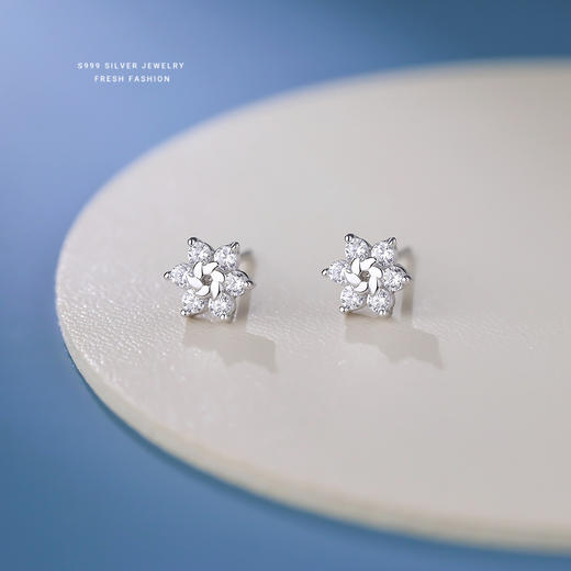 【雪芙】s999纯银雪花花朵耳饰【YXS-E5303】 商品图0