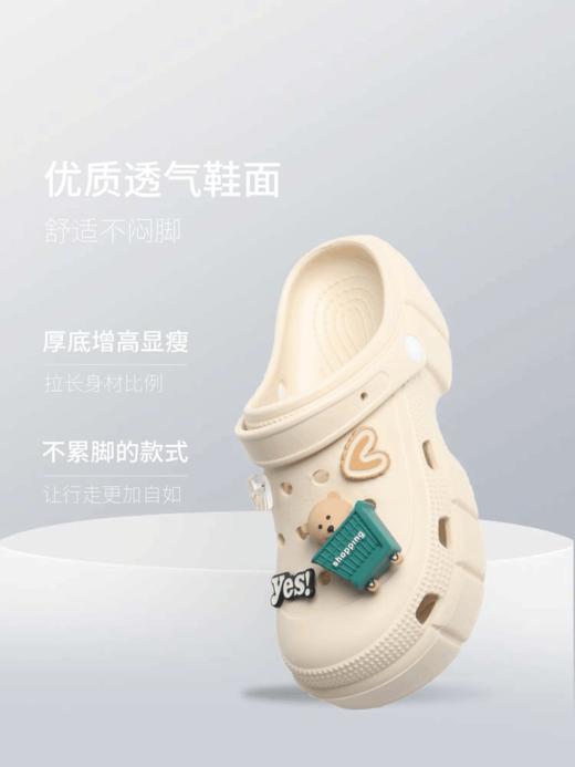 夏季包头凉拖鞋卡通小熊花园鞋外穿厚底增高洞洞鞋防滑松糕两穿凉鞋【WG25236】 商品图4