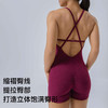 Anbuff系列雪花纹镂空美背提臀健身运动骑行紧身连体衣带胸垫 商品缩略图3