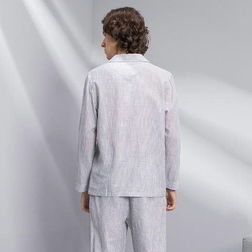 I'd爱帝纯棉梭织男士薄款长袖家居服套装 商品图1