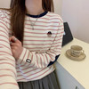 素家同款条纹小熊！2025新款宽松休闲男女款长袖T恤百搭显瘦撞色圆领衫！ 商品缩略图1