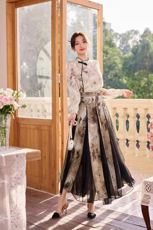 Le Malene 新中式水墨印花盘扣套装 19901 商品图0