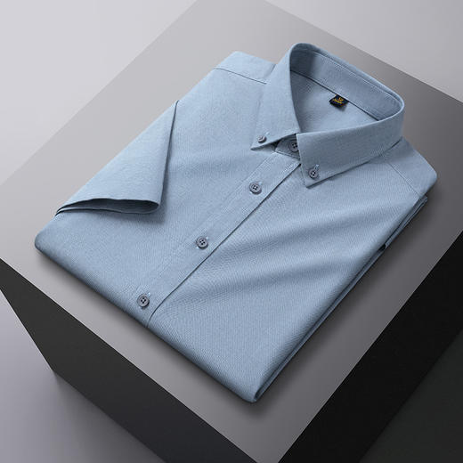 【含莱赛尔】罗蒙男士莱赛尔夏季短袖休闲衬衫透气百搭日常通勤男衬衫 商品图5