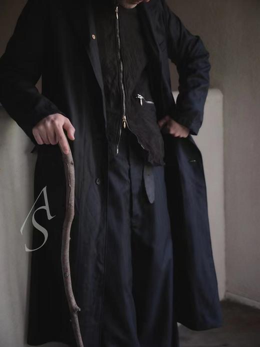 Paul Harnden  男士橄榄绿/黑色羊皮jerkin 商品图7