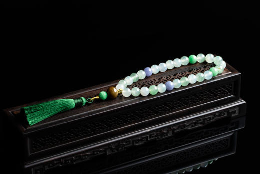 XY0161多彩翡翠手串手持佛珠 商品图3